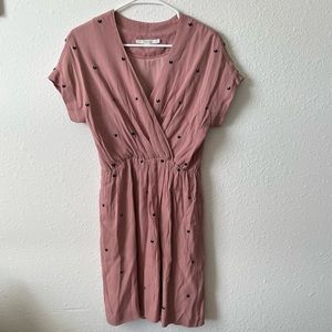 Boden Rose pink faux wrap dress